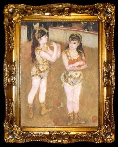 framed  Pierre-Auguste Renoir Tva sma cirkusflickor, ta009-2